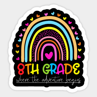 Rainbow 8th Grade Where The Adventure Begins Sticker